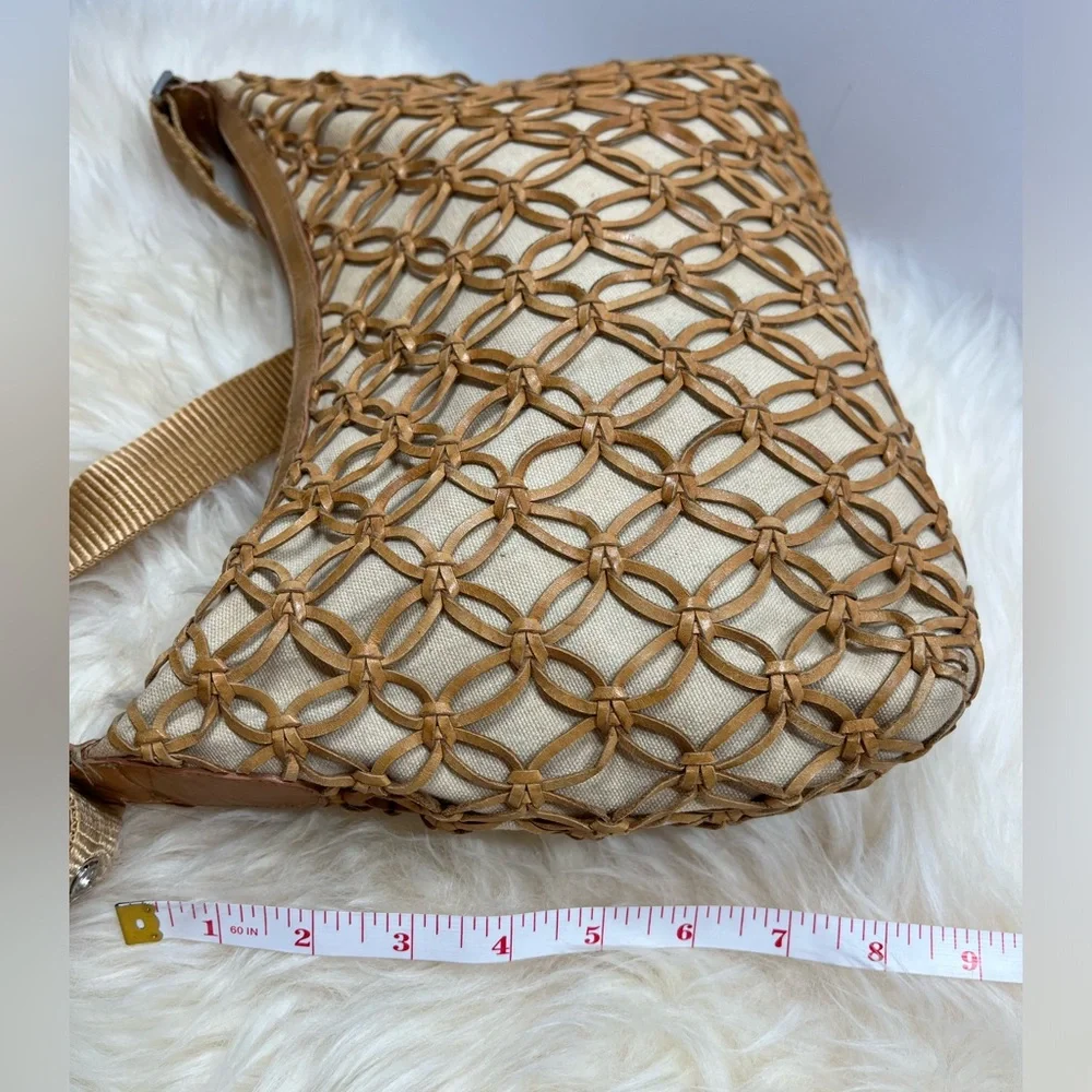 Macrame & Canvas Bone Leather Adjustable Nylon Strap, Boho Bag Leather - Picture 11 of 12